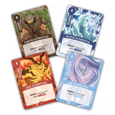 WizKids Fantasy Realms Deluxe Edition strategy game box with colorful artwork and game components on a table.