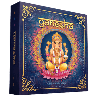 Abstract Ganesha game piece by CrowD Games, featuring a stylized elephant deity design in vibrant colors.