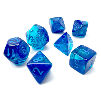 Gemini Polyhedral Blue-Blue/light blue Luminary 7-Die Set