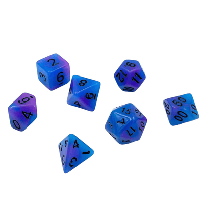 Glow Dice Set: Blueberry Swirl