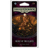 Arkham Horror: The Card Game Heart of the Elders Mythos Pack from Fantasy Flight Games, featuring game cards and thematic artwork.