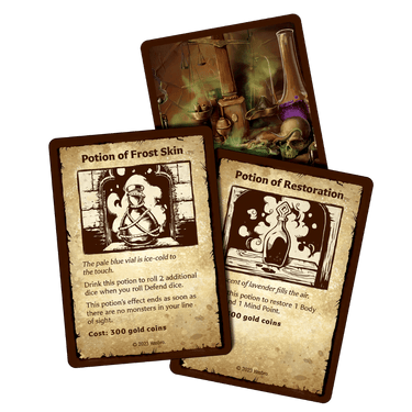 HeroQuest: Rise of The Dread Moon adventure game by Avalon Hill Games, featuring game box with artwork and game components.