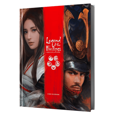 Legend of the Five Rings RPG core rulebook by Edge Entertainment, featuring detailed cover art for the role-playing game.