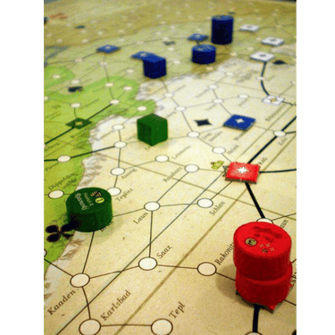 Maria strategy game by Histogame Spieleverlag, featuring colorful game components and a detailed game board.
