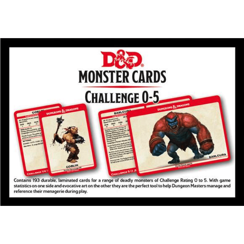 Dungeons & Dragons RPG: Monster Cards - Challenge 0–5