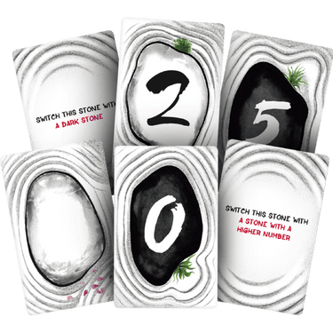 Z-Man Games Narabi family game with colorful wooden blocks arranged on a table for stacking and balancing fun.