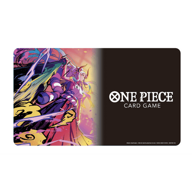 Bandai One Piece Card Game playmat and storage box set featuring Yamato, with colorful artwork and organized storage compartments.