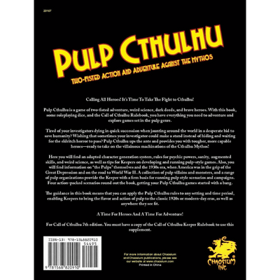 Call of Cthulhu RPG: Pulp Cthulhu