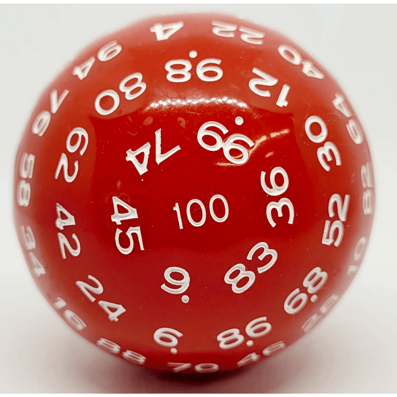 D100 Dice: Red / White