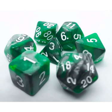 Dragon Skin RPG dice set by Dice 4 Friends, featuring colorful, textured polyhedral dice for tabletop role-playing games.