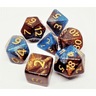 Red Galaxy Dice Set from Dice 4 Friends featuring vibrant red and cosmic-themed polyhedral gaming dice for tabletop RPGs.