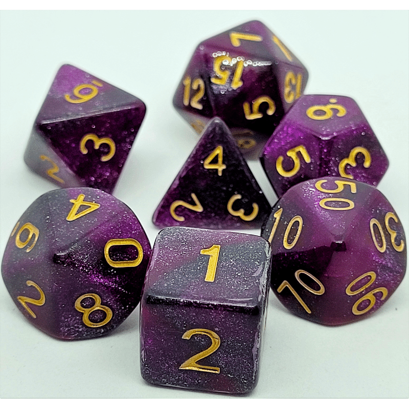 Confetti Dice Set: Purple Galaxy