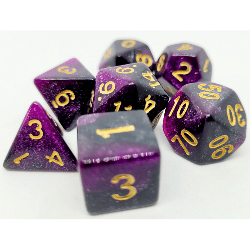 Confetti Dice Set: Purple Galaxy
