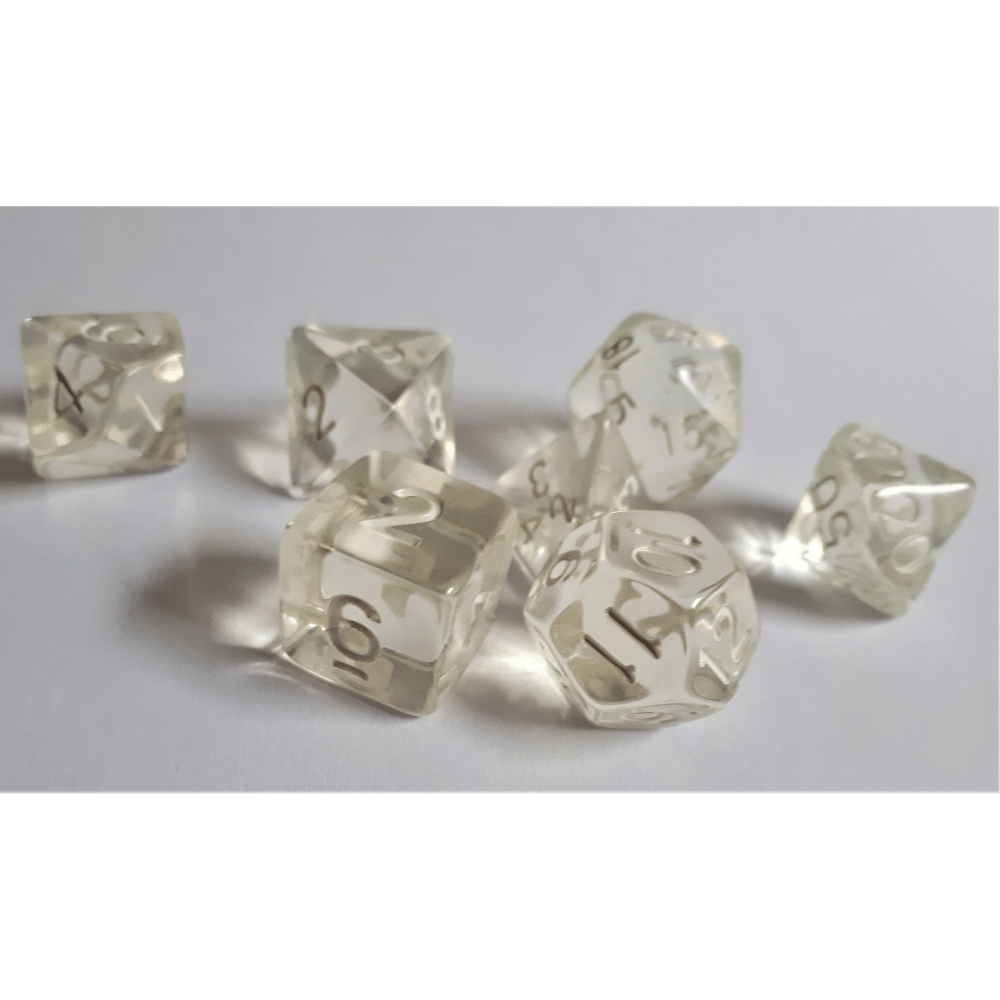 Transparent Dice Set: Crystal