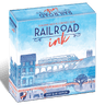 Railroad Ink Deep Blue Edition family game box with colorful game pieces and artwork for strategic railroad drawing fun.