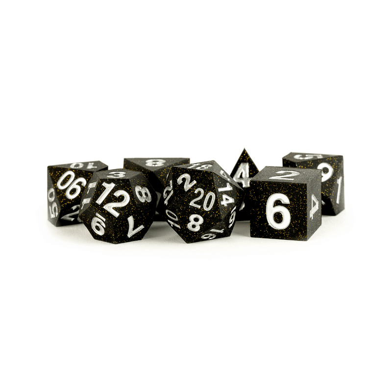 Sharp Edge Silicone Rubber Dice Set: Gold Scatter