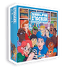 Colorful Shelfie Stacker family game by Arkus Games with wooden blocks and stacking pieces on a white background.