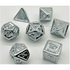 Shiny Dice Set: Plated Silver Embossed