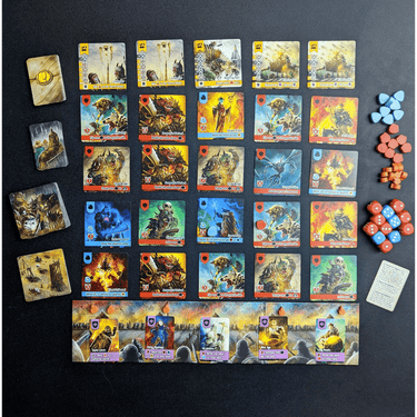 Family game box for Siege of Valeria by Daily Magic Games, featuring colorful artwork and game components.