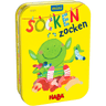 HABA Socken Zocken mini children's game with colorful socks and game pieces for fun, interactive play for kids.