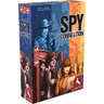 Spy Connection family game by Pegasus Spiele, showing a colorful game board with spy-themed cards and game pieces.