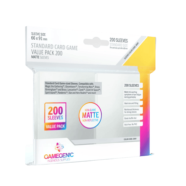 Standard Card Game Sleeves Value Pack: Matte Sleeves - Thirsty Meeples