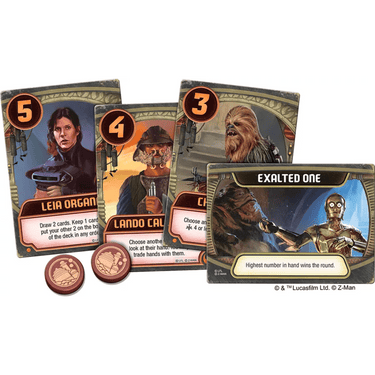 Star Wars Jabba's Palace Love Letter game by Z-Man Games, featuring colorful cards and characters from the iconic sci-fi universe.