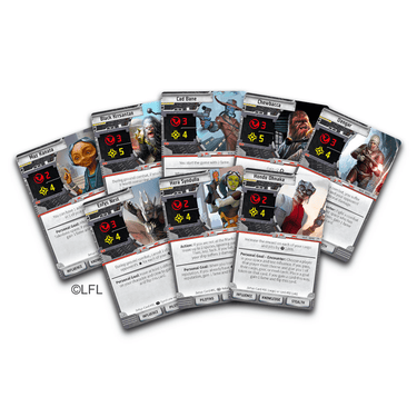Star Wars: Outer Rim Unfinished Business strategy game box with character artwork and game components from Fantasy Flight Games