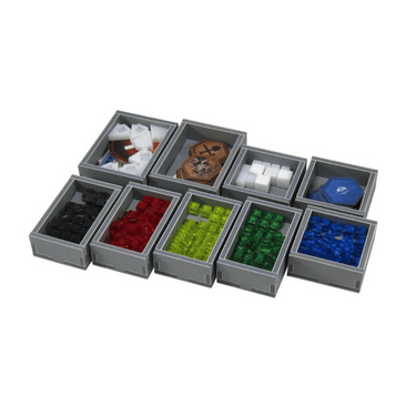 Folded Space's Terraforming Mars game insert showing organized compartments for game components and cards.