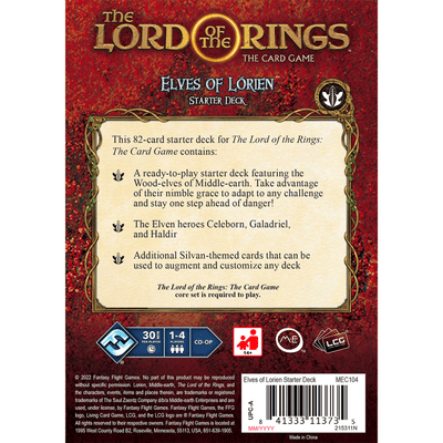 The Lord of the Rings LCG: Elves of Lorien Starter Deck