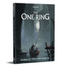 Illustration of "The One Ring RPG: Ruins of the Lost Realm" box featuring fantasy artwork and game components by Free League.