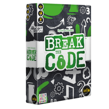 Family game "Break the Code" by IELLO featuring colorful game pieces and a game board for fun family puzzle-solving activities.