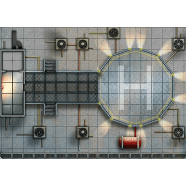 A4 size Big Book of CyberPunk Battle Mats by Loke Battle Mats, featuring detailed futuristic cityscape designs for RPG gaming.