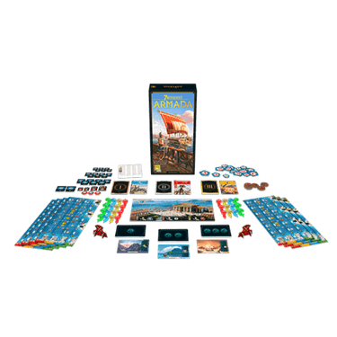 Family game box for 7 Wonders: Armada second edition by Repos Production, featuring colorful artwork and game components.