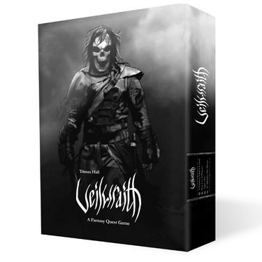 Veilwraith strategy game by Hall or Nothing Productions, showing the game's box and components on a table.