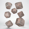 Q Workshop Viking RPG Dice Set Niflheim featuring intricately designed metal dice with Norse-inspired symbols for tabletop gaming.