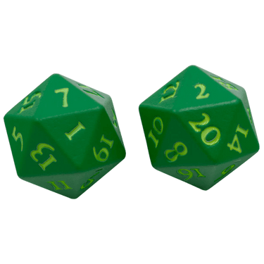 Green Vivid Heavy Metal Dice set by Ultra Pro, featuring shiny, metallic gaming dice with bold, vivid colors.