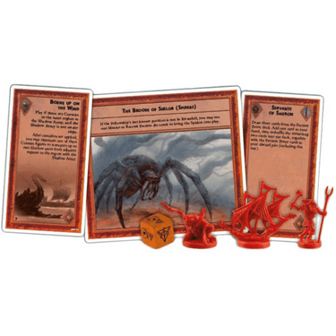 Miniature warriors from War of the Ring: Warriors of Middle-earth strategy game by Ares Games, featuring detailed fantasy figures.