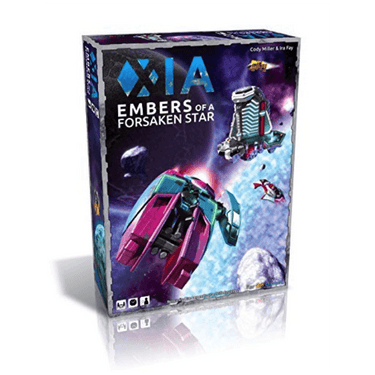 Strategic board game Xia: Embers of a Forsaken Star by Far Off Games, featuring colorful game pieces and a detailed game board.