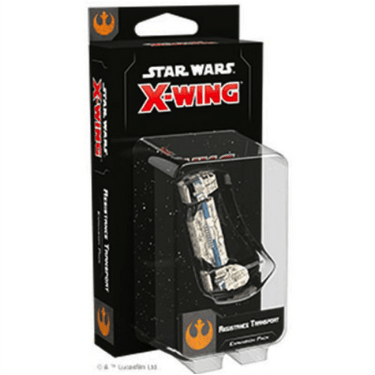 Star Wars X-Wing Resistance Transport Expansion Pack for War Games by Fantasy Flight Games featuring detailed miniature spaceship.