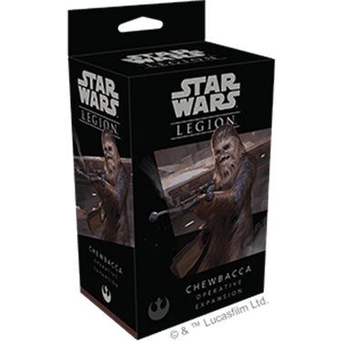 Chewbacca operative expansion for Star Wars: Legion war game by Fantasy Flight Games, featuring Chewbacca in detailed miniature form.