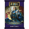 Epic Card Game: Uprising Kark's Edict by Wise Wizard Games, featuring colorful fantasy-themed cards from the strategy game.