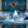 Fantasy Flight Games The Lord of the Rings: The Card Game – The Grey Havens living card game box with grey artwork and game components.